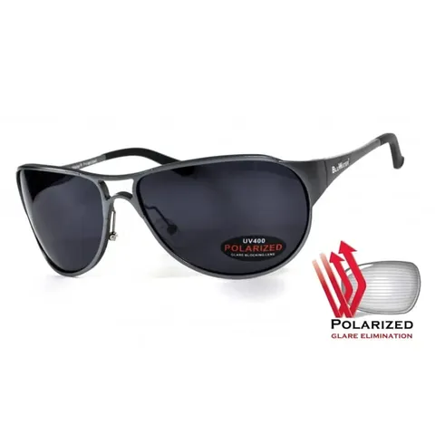 Окуляри поляризаційні BluWater Alumination-3 Gun Metal Polarized (gray) чорні в темній оправі, Чорний — фото 2