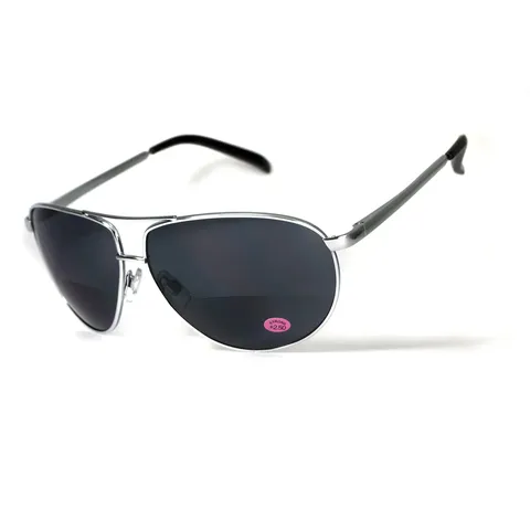 Окуляри біфокальні (захисні) Global Vision Aviator Bifocal (+2.0) (gray), чорні біфокальні лінзи в металевій оправі, Чорний — фото 9