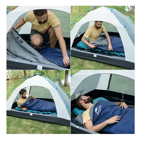 Спальник надлегкий Naturehike LW180 NH21MSD04 лівий, (15°C), p-p М, темно-блакитний — фото 8