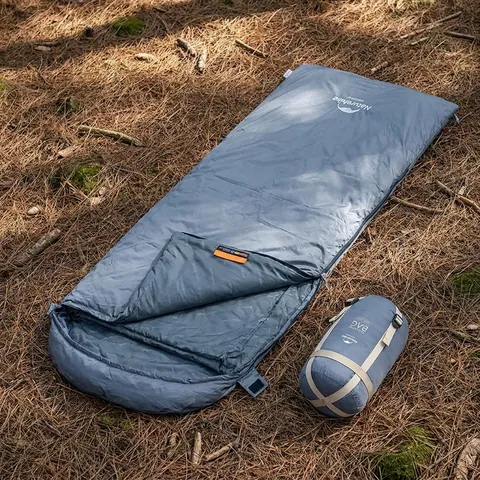 Спальник надлегкий Naturehike Ultralight LW180 NH21MSD09 лівий, (15°C), p-p XL, сіро-синій — фото 3