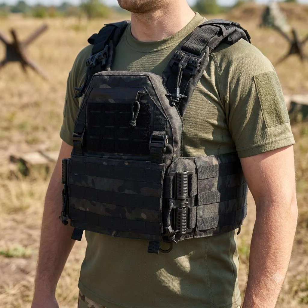 Бронезахист плитоноска Чорний мультикам Kiborg GU gen.2