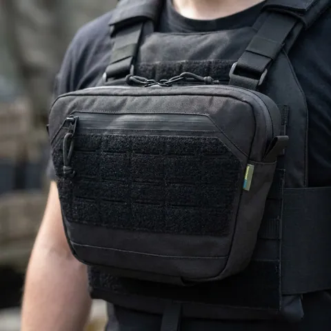 Сумка-напашник M Kiborg з балістичним пакетом 2 клас захисту PE Militex GU Сordura Black — фото 3