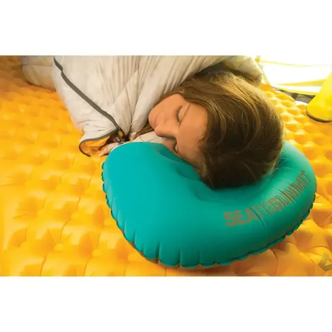 Синя надувна подушка Aeros Ultralight Pillow 12х36х26см — фото 11
