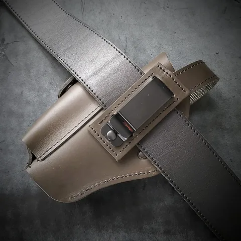 Кобура поясна| шкіряна, колір олива | під ТТ/Browning M1903 | на скобі — фото 2