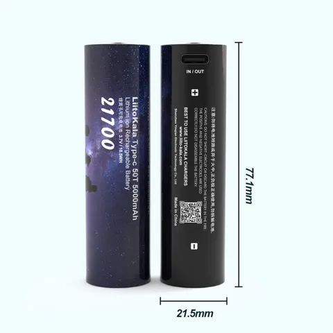 Акумулятор літієвий LiitoKala Type c-50T 21.5*77mm на 5000мАг — фото 2