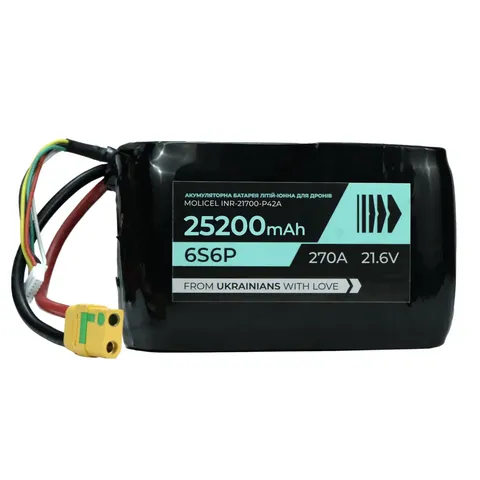 АКБ для коптерів/літаків BTRY 6s6p Molicel INR21700-P42A — фото 2