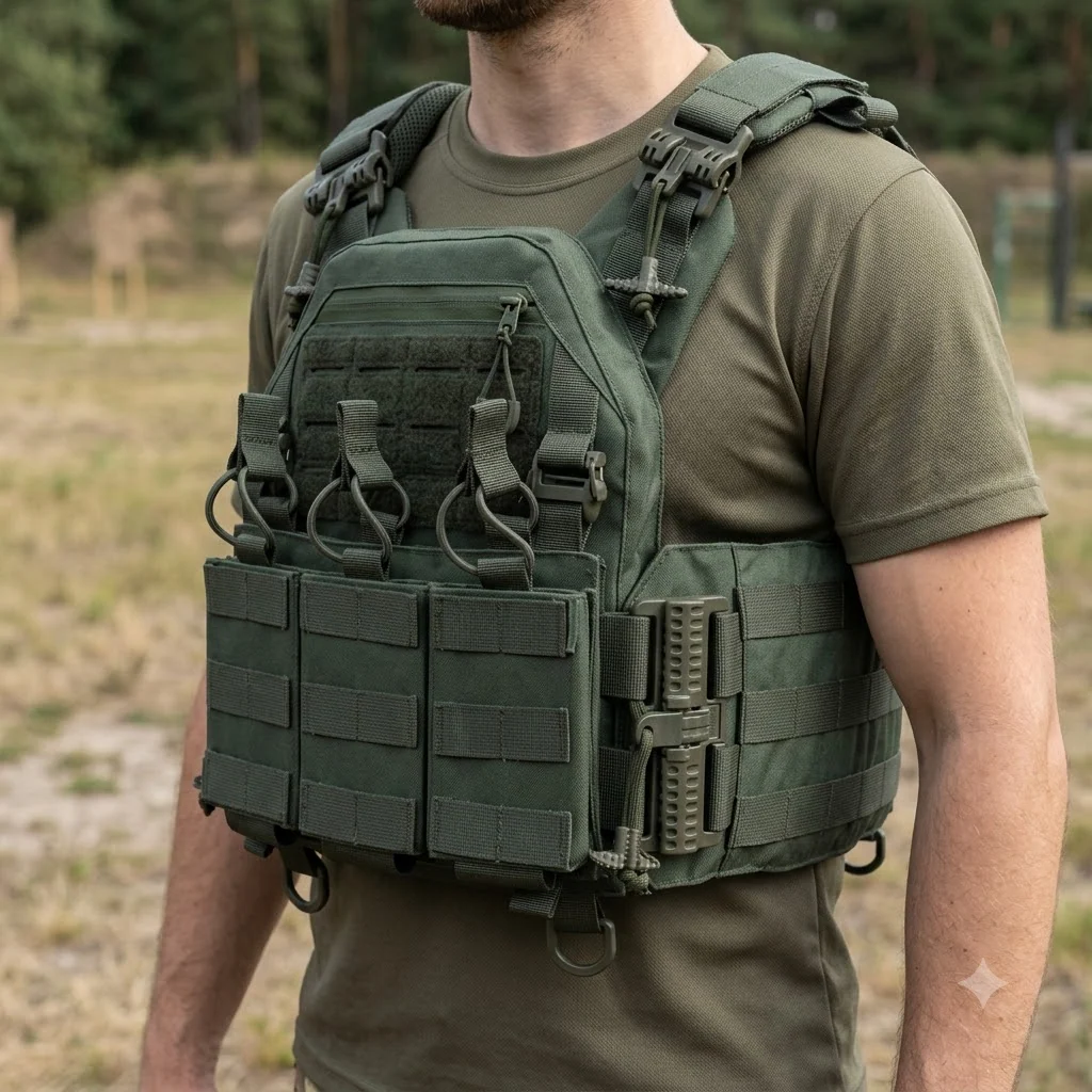 Плитоноска Kiborg GU Gen.2 + з'ємна панель для трьох магазинів Хакі