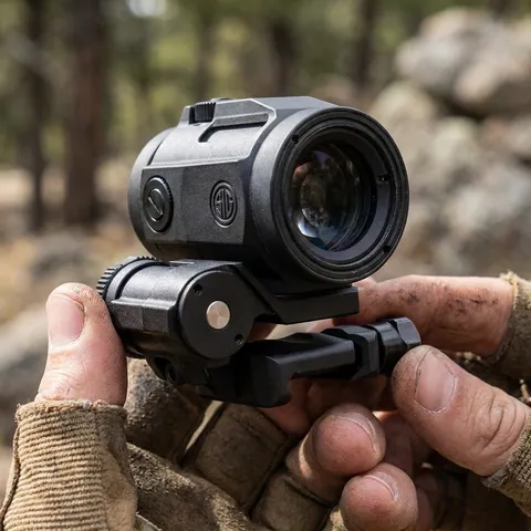 Збільшувач Sig Optics 3Х JULIET3-MICRO 3X22MM, PUSH-BUTTON MOUNT WITH SPACERS, BLACK — фото 2