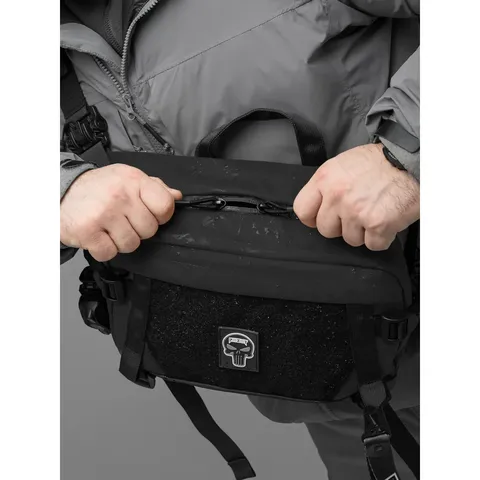 Поясна сумка BEZET Iron чорна (тактична бананка 8.4 л, MOLLE, 900D) — фото 7