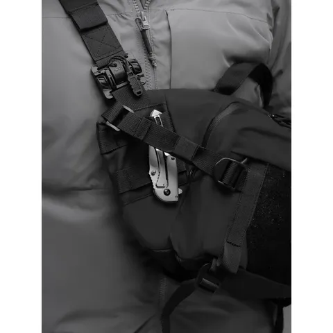 Поясна сумка BEZET Iron чорна (тактична бананка 8.4 л, MOLLE, 900D) — фото 10