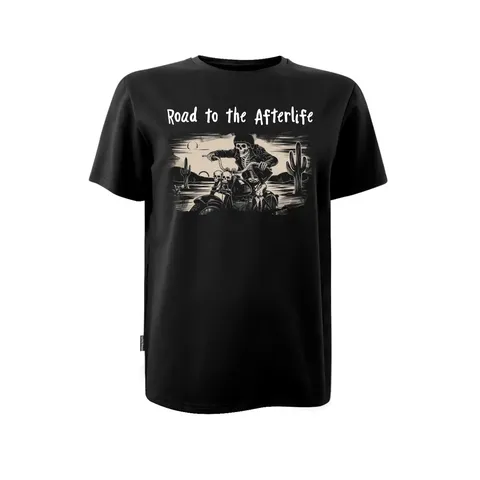 Футболка з принтом Road to the afterlife кулір DTG чорна — фото 9