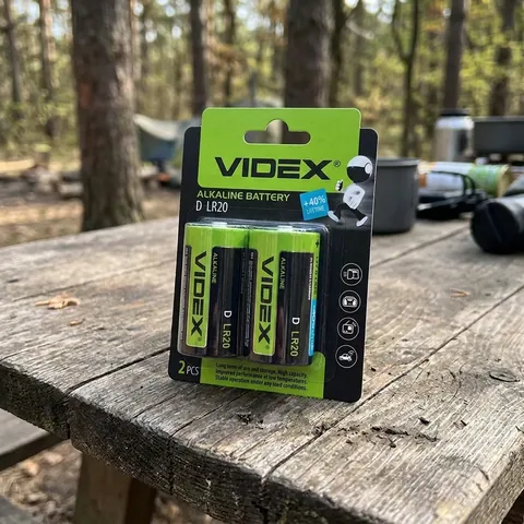 Лужна батарейка Videx LR20/D 2шт BLISTER CARD
