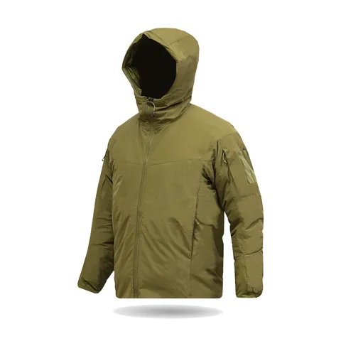 Зимовий мікропуховик у кольорі койот BR YWH з вологостійкою тканиною та знімним капюшоном — фото 4