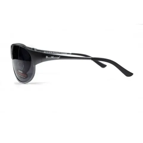 Окуляри поляризаційні BluWater Alumination-3 Gun Metal Polarized (gray) чорні в темній оправі, Чорний — фото 4