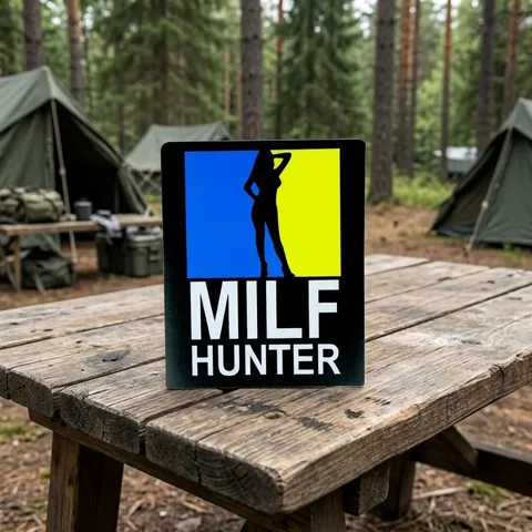 Магніт-Шеврон квадрат Milf Hunter 13,5*16,5 см сувенір на холодильник