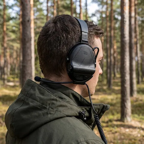 Активні навушники Sordin Supreme T2 Neckband із заднім тримачем під шолом - чорні
