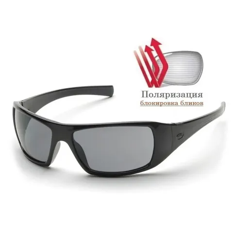 Окуляри поляризаційні (захисні) Pyramex Goliath Polarized (gray), сірі, Чорний — фото 2