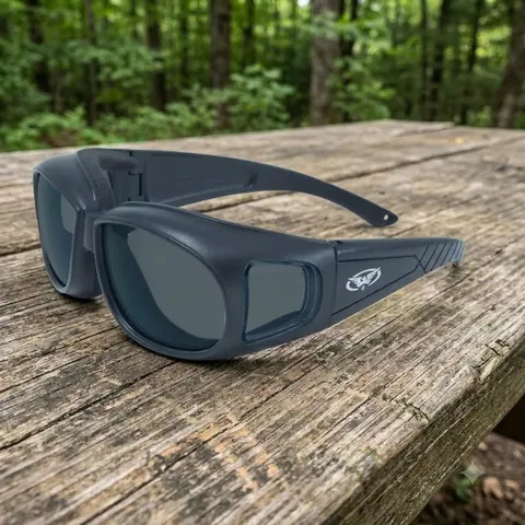 Окуляри захисні з ущільнювачем Global Vision Outfitter (gray) Anti-Fog, чорні, Чорний