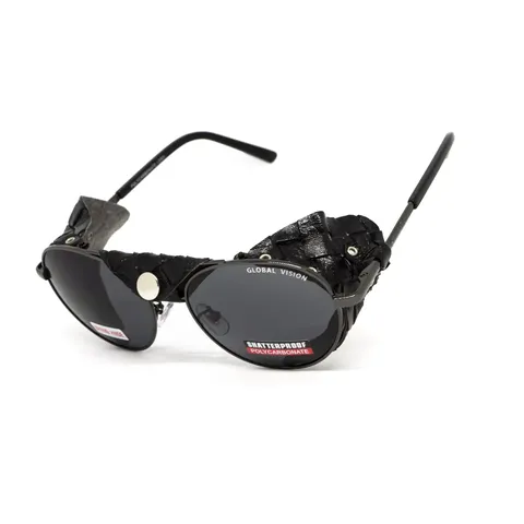 Окуляри захисні Global Vision Aviator-5 GunMetal (gray), сірі в темній оправі зі з'ємним ущільнювачем із синтетичної "шкіри", Чорний — фото 7