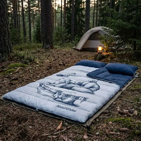 Спальний мішок двомісний Naturehike NH21MSD06, темно-синій