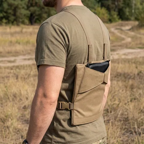 Каремат-сидушка Kiborg з балістичним пакетом 1 клас захисту Militex 20mm Cordura Coyote