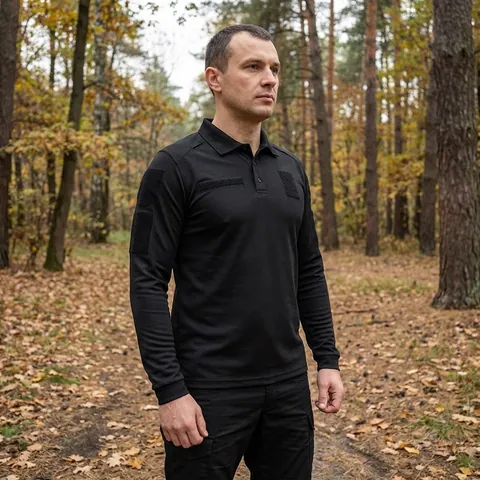 Поло Pani Paladin Long CoolPass Pique LT Чорне