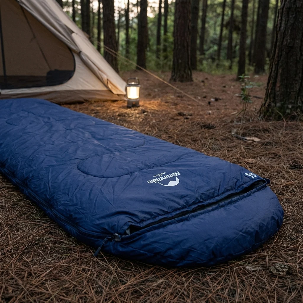 Спальник надлегкий Naturehike LW180 NH21MSD04 лівий, (15°C), p-p XL, темно-блакитний