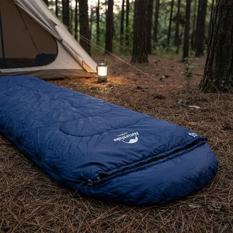 Спальник надлегкий Naturehike LW180 NH21MSD04 лівий, (15°C), p-p XL, темно-блакитний