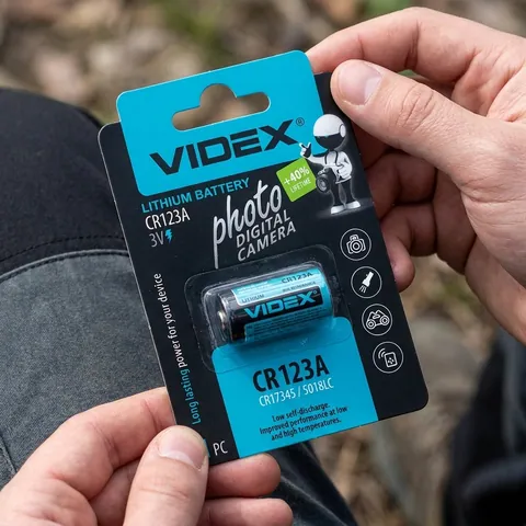 Батарейка літієва Videx CR123A 1шт BLISTER CARD — фото 3
