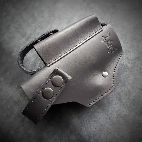 Шкіряна кобура поясна під GLOCK 17, чорна на скобі — фото 2