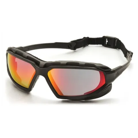 Окуляри захисні з ущільнювачем Pyramex Highlander-PLUS (sky red mirror) Anti-Fog, дзеркальні червоні — фото 2