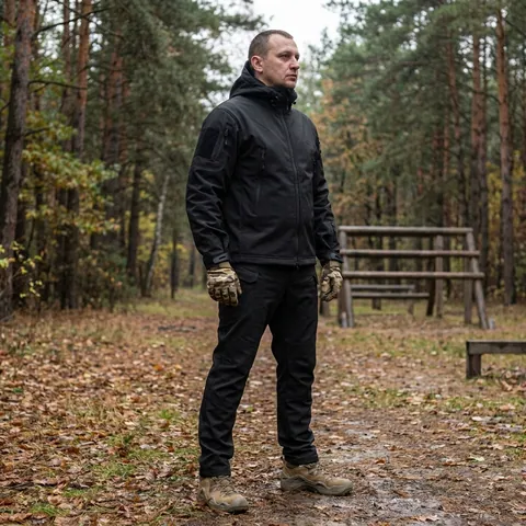 Тактичний демісезонний костюм Softshell Чорний