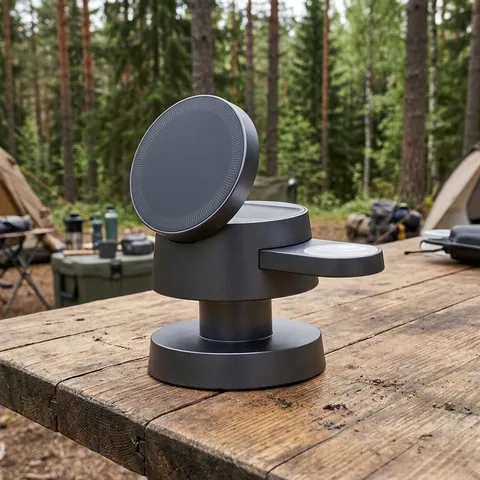 Беспроводное зарядное устройство СТЕНД 4в1 WS40AP-25W Lightning магнит телефон часы наушники ночник Графіт