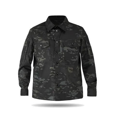 Сорочка тактична Operator 5 Twill чорний мультикам на ґудзиках — фото 2