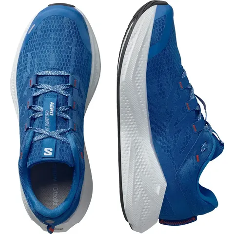 Чоловічі бігові кросівки Salomon Aero Glide 3 для асфальту, сині з білим та червоним — фото 6