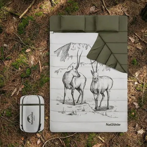 Спальний мішок двомісний із подушками Naturehike NH21MSD06, зелений — фото 3