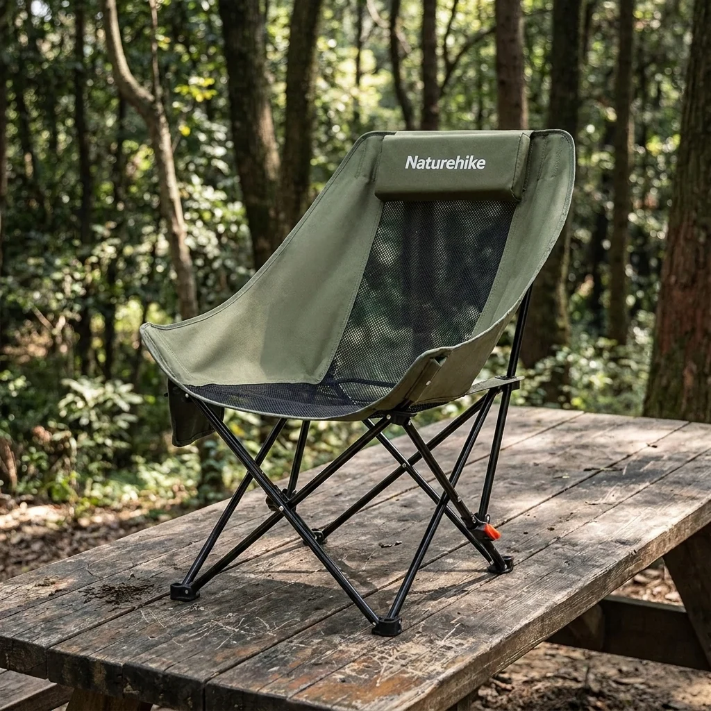 Стілець складаний Naturehike Sea Star 002 CNK2550JJ019, вуглецева сталь, олива