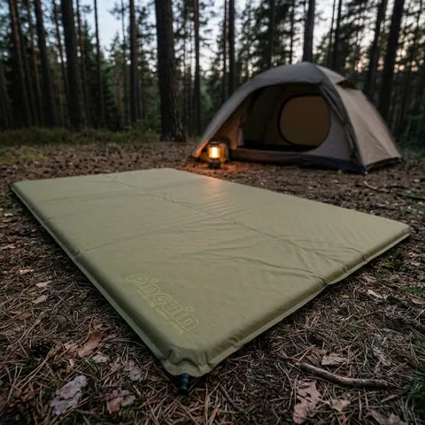Самонадувний двомісний килимок(198х130х5см) хакі Pinguin Nomad 50 Double