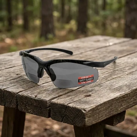 Окуляри біфокальні (захисні) Global Vision Apex Bifocal +2.0 (gray) сірі, Чорний