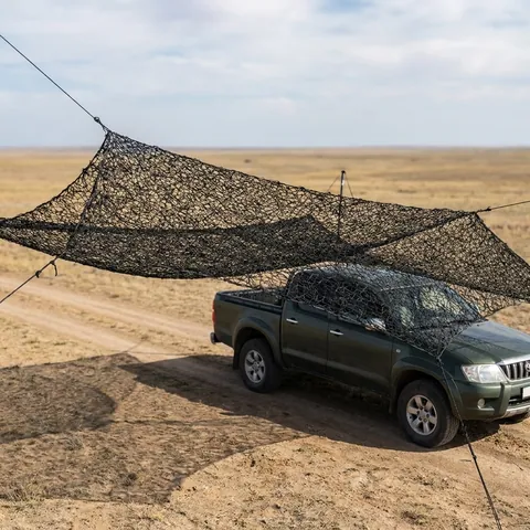 Антидронова сітка (6×10 м) вічко 50 мм, нитка 1,8 мм, чорна міцна сітка для захисту техніки та позицій
