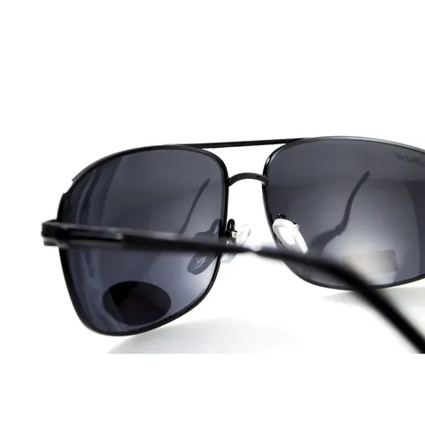 Окуляри поляризаційні BluWater Navigator-2 Polarized (gray), чорні в металевій оправі, Чорний — фото 6