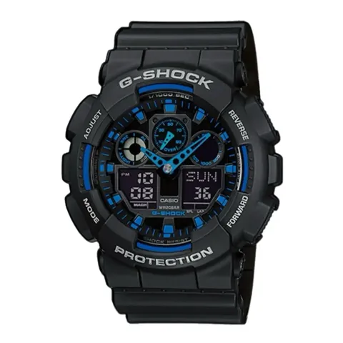 Годинник Casio G-SHOCK GA-100 - чорний/синій — фото 2