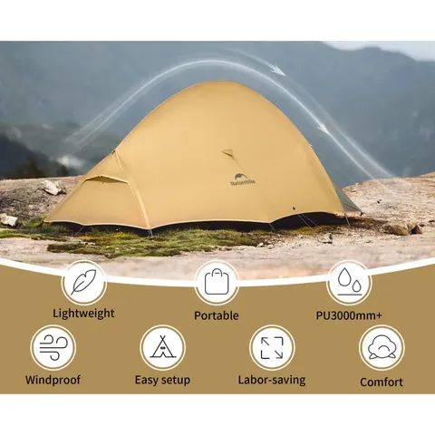 Намет надлегкий двомісний Naturehike Cloud Up Pro CNK2350WS020, коричневий — фото 3