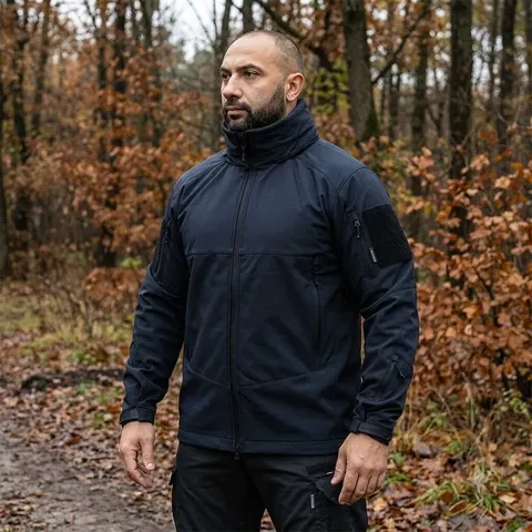 Трьохшарова темно-синя куртка Phantom System з матеріалу SoftShell (7292XXXL)
