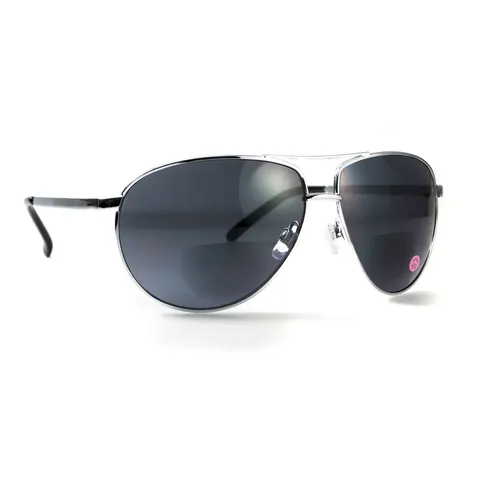 Окуляри біфокальні (захисні) Global Vision Aviator Bifocal (+2.0) (gray), чорні біфокальні лінзи в металевій оправі, Чорний — фото 8