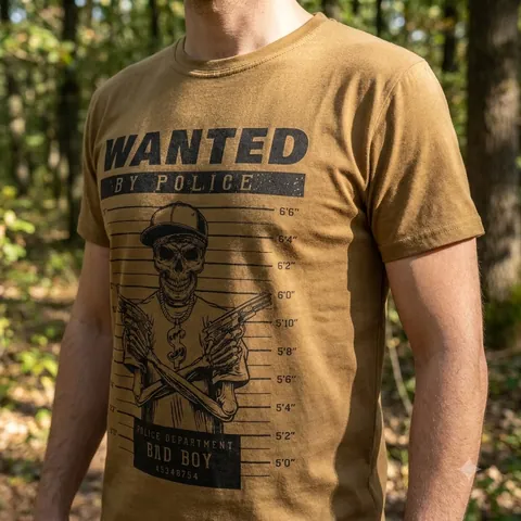 Футболка з принтом Wanted Bad Boy кулір шовкографія койот — фото 3