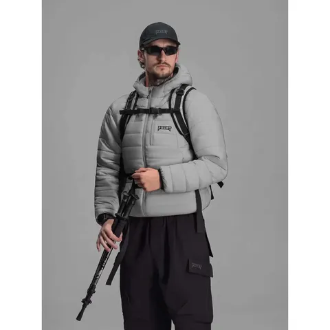 Куртка BEZET Quest стьобана демісезонна з утеплювачем Hollowsoft Сіра — фото 13