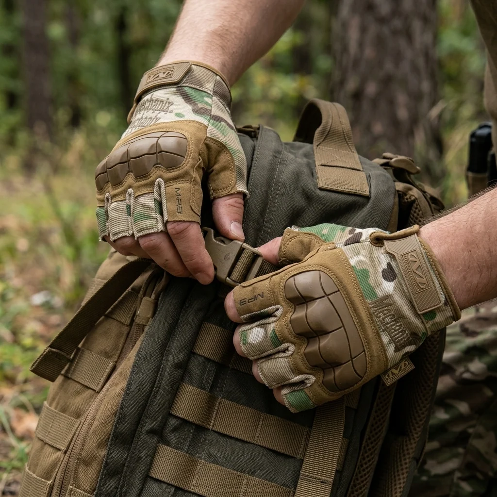 Рукавиці тактичні безпалі Mechanix Multicam