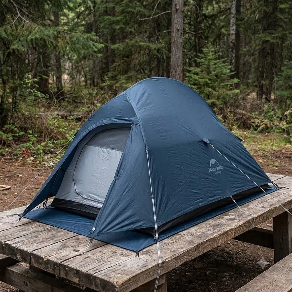Одномісний намет з футпринтом Naturehike Cloud Up 1 Updated NH18T010-T 20D — Темно синій