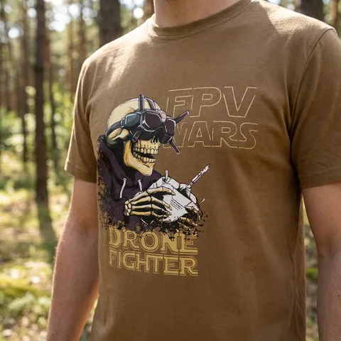 Футболка з принтом FPV WARS кулір койот — фото 3